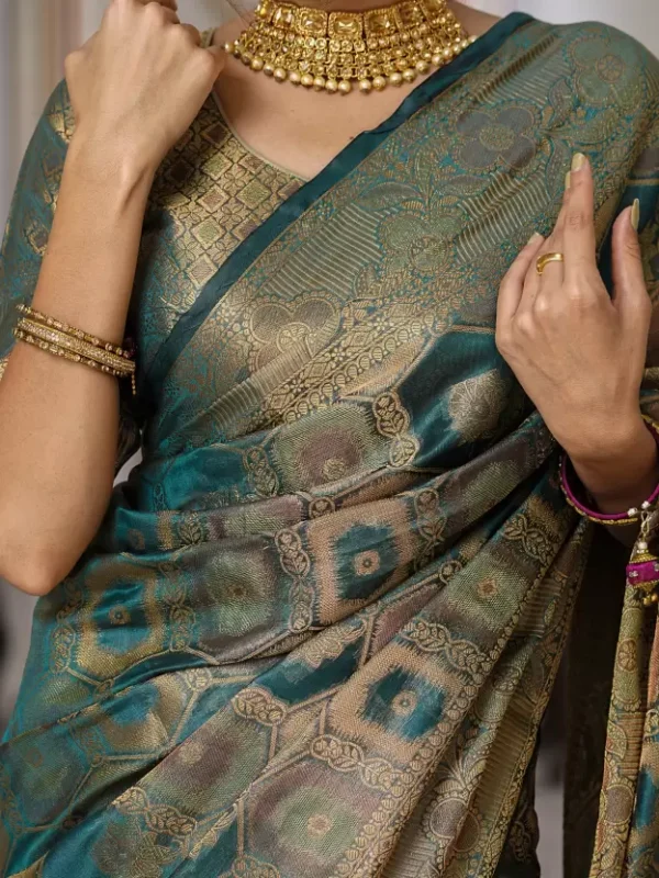 Banarasi Organza Saree - Image 4