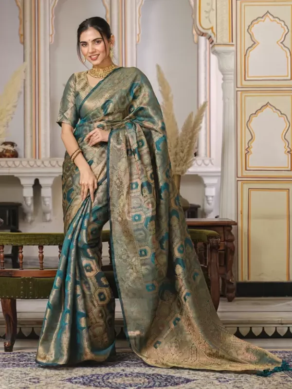 Banarasi Organza Saree - Image 3