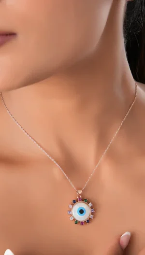 Jellyfish Evil Eye Women's chain And Pedant
